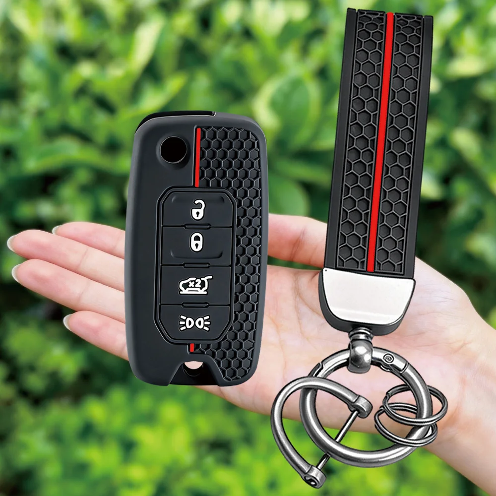 Car Key Case for Jeep Cherokee Compass S Renegade Grand Commander for Dodge Journey Challenger Jcuv Charger for Chrysler 300C