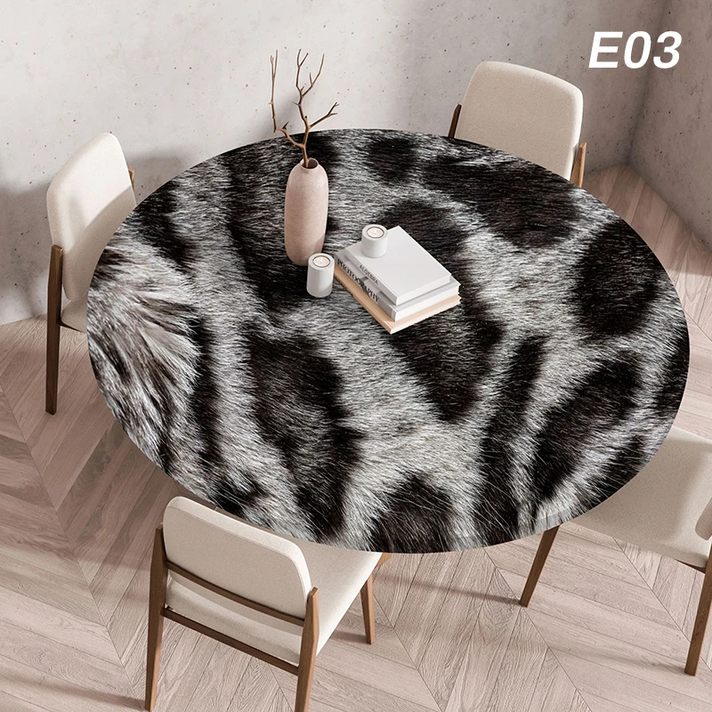 Leopard Print Table Cover Animal Fur Texture Home Decor Dining Table Protector Oil Proof Waterproof Dustproof Table Cloth﻿