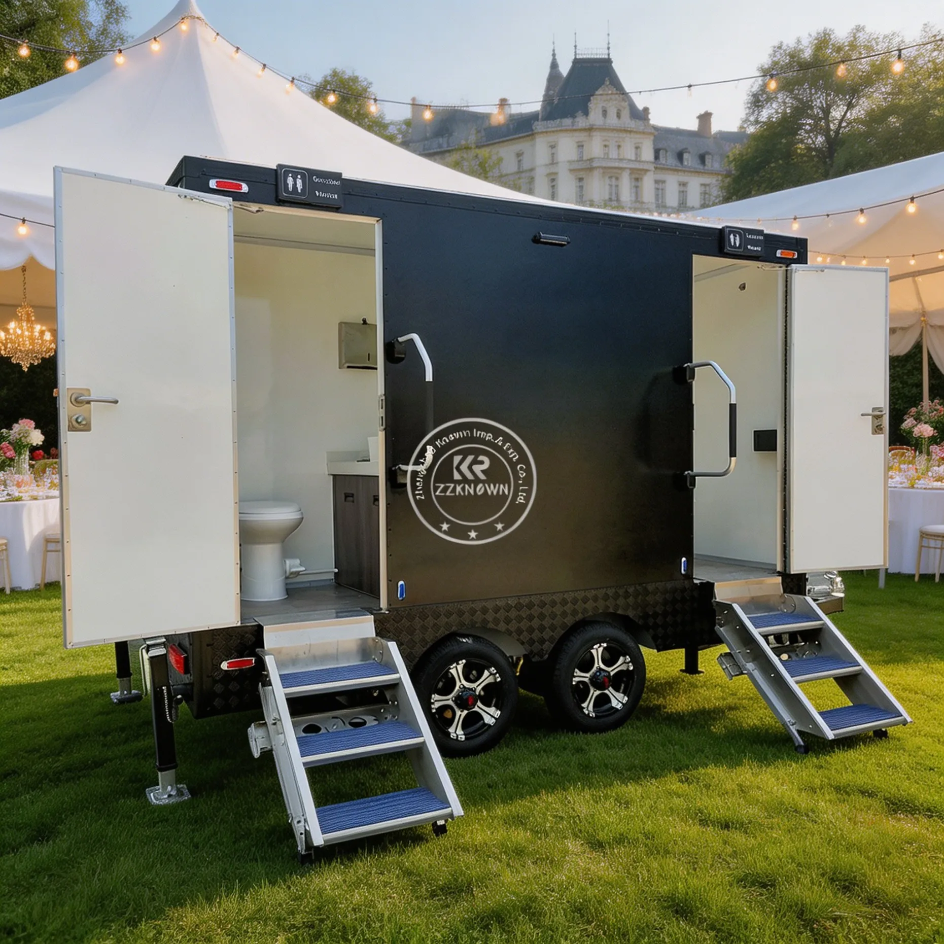 Outdoor Mobile Toilet Trailer Luxury Bathroom Trailer Portable Restroom Trailer with Dot Certificate Restroom Trailer