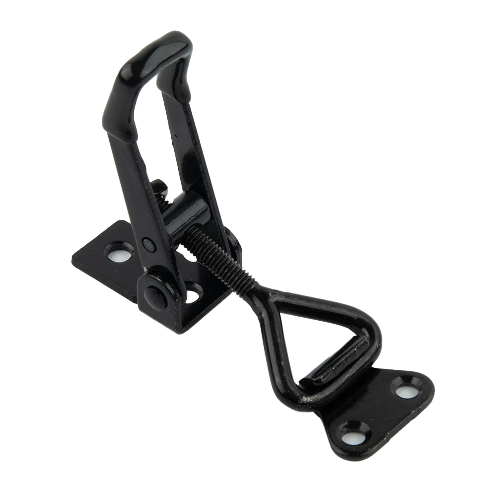 

GH-4001 Black Adjustable Toggle Clamp Steel Hasp Catch Clip Quick Fixture 220lbs High Carbon Steel Black Hardware Fixture Parts