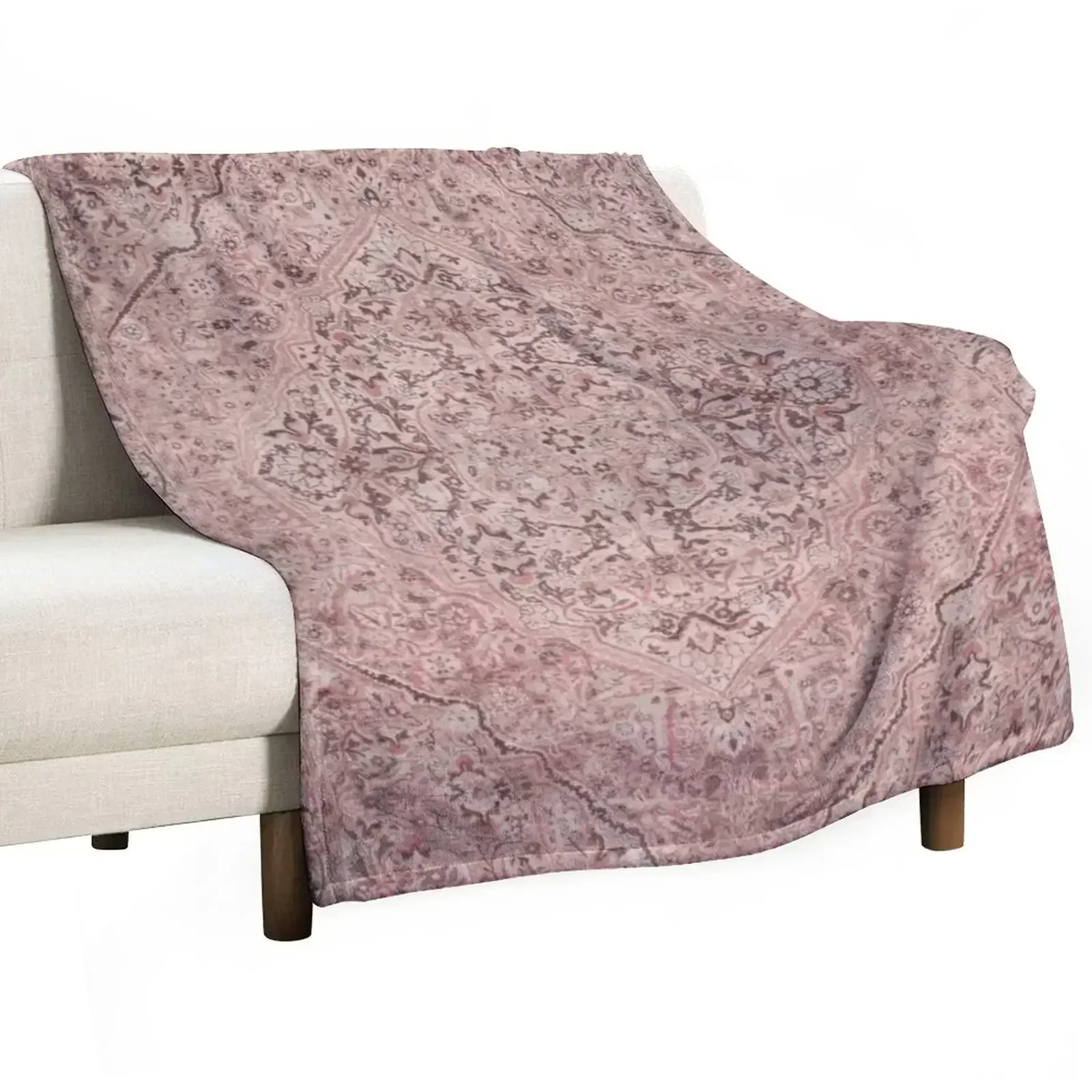 

Antique Persian Tabriz Rug Print Throw Blanket Anti Shedding Soft Fuzzy Blanket for Home