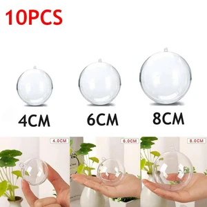 Transparente Kunststofffülle bauble, DIY -Ornament, leichter Acrylball, Hochzeitsfeier -Wohndekorationen, Kindergeschenk, Süßwarenschachtel, 10pcs 8 Hauptverkaufs -Acrylkugel - №3