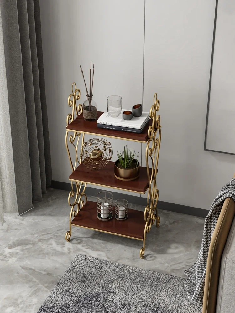 Multi-layer shelf, bookshelf next to sofa, flower stand, indoor bedside magazine rack