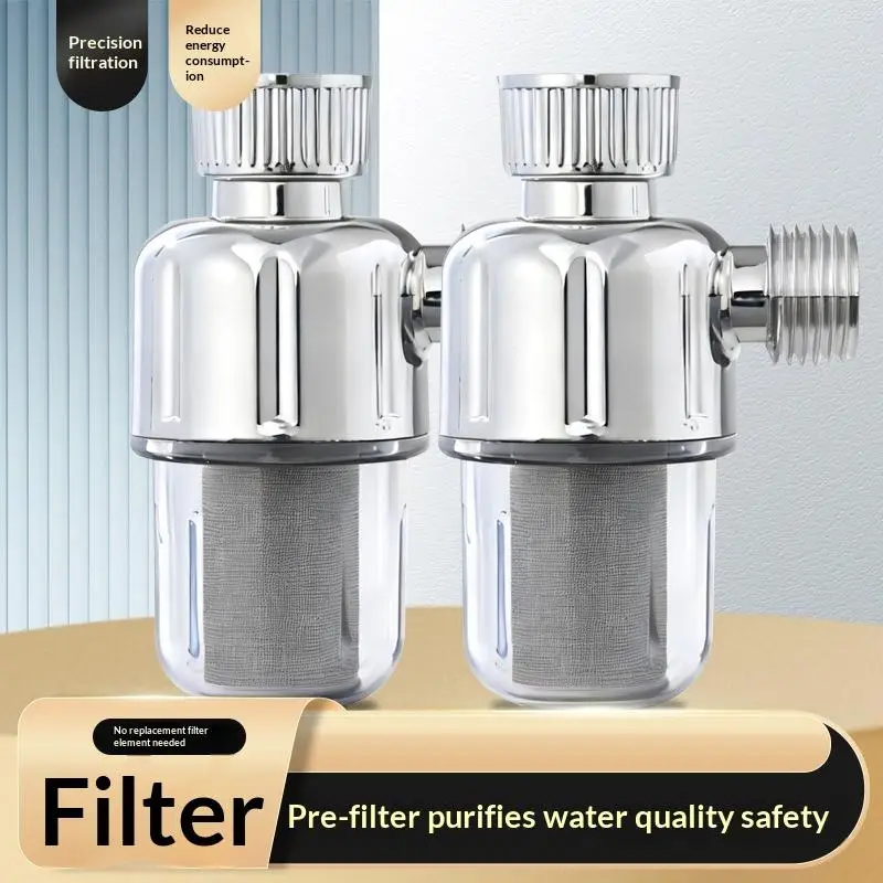 【B】Stainless Steel Reusable Water Filter Spin Down Sediment Filter For Water Heater Thread Washing Machine Shower Faucet