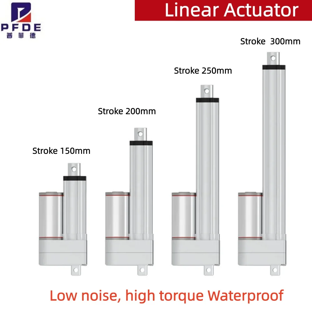 Linear Actuator Stroke 150mm 200mm 250mm DC 12V 24V High Load Max 2000N Linear Motion Actuator with Bracket for Electric Sofa