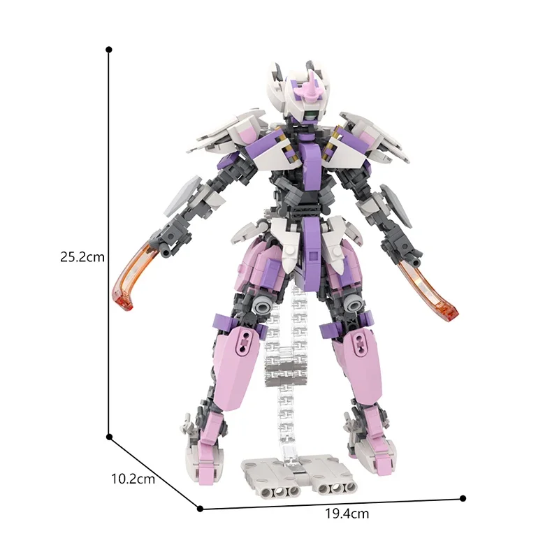 543PCS Mobile Suit Girl Mecha Series Building Blocks Assembly Robot Model Female Robot Bricks Toy Holiday Gift