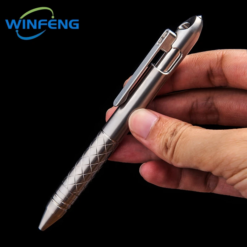 Titanium Alloy Tactical Pen Self Defense Ballpoint Pen Emergency Window Breaker Survival Supplies Student Office Stationery