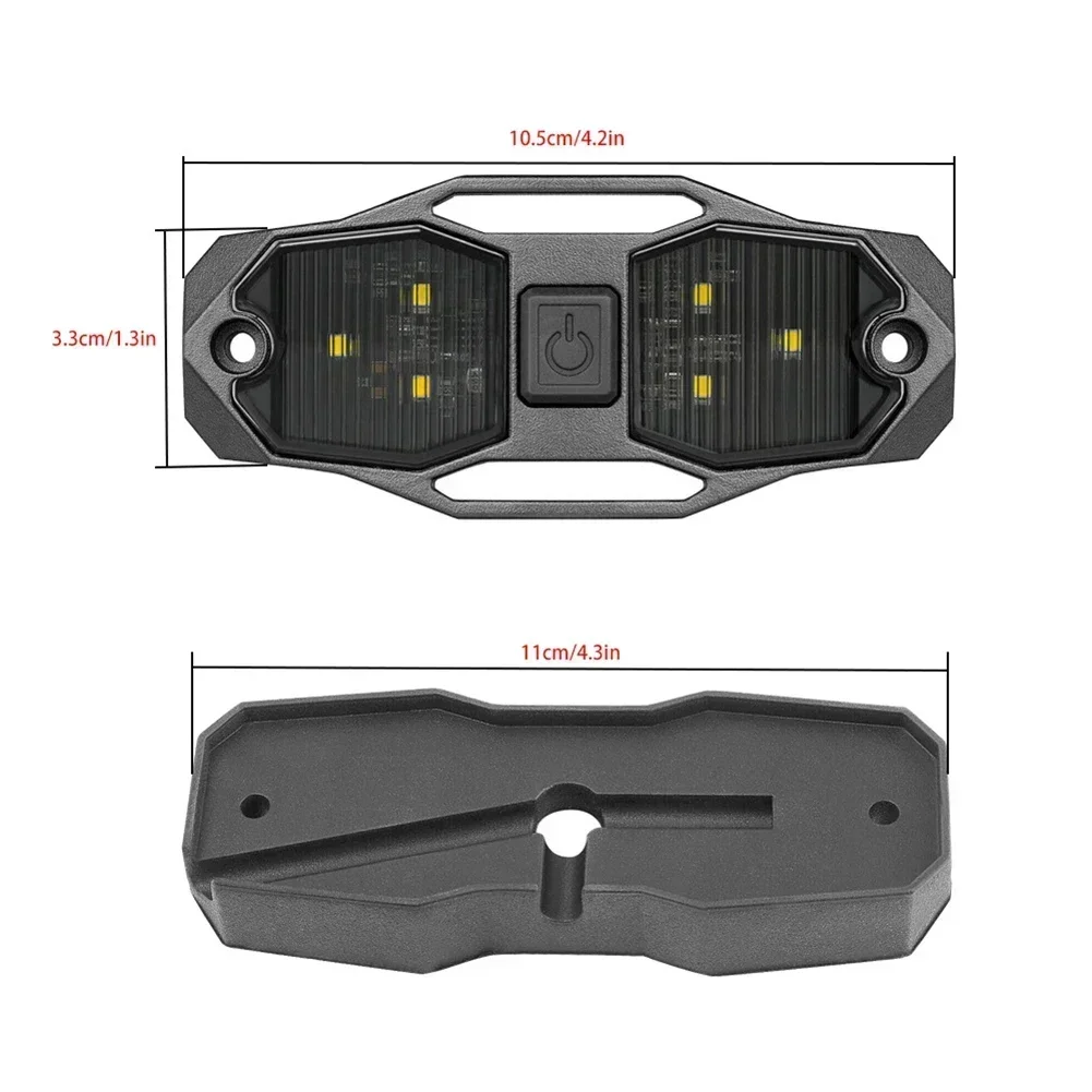 12v White Roll Bar Mount LED Dome Light Rock Light With Switch For Polaris RZR UTV/ATV 4WD Replace Car Accessories 4.2x1.9inch