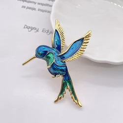 New Cute Vivid Flying Bird Brooch Ladies  Animal Hummingbird Phoenix Pigeon Crane Flamingo Pin Buckle Party Leisure