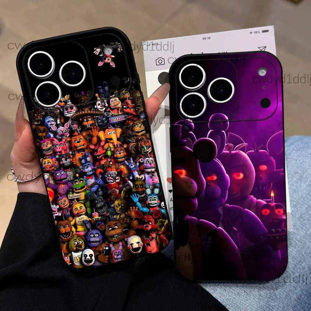

Fnaf Five-nights-At-Freddys For iPhone 17,16,15,11,12,14,13 Pro Max Mini XS,XR,7 Plus 16E Air Soft Black Dustproof Phone Case