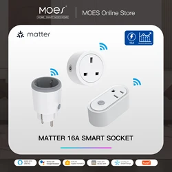 MOES enchufe inteligente para UE/EE. UU./Reino Unido, enchufe WiFi, 15/16A, temporizador de salida, Monitor de potencia, compatible con TUYA, Apple Homekit con Google Home, Alexa