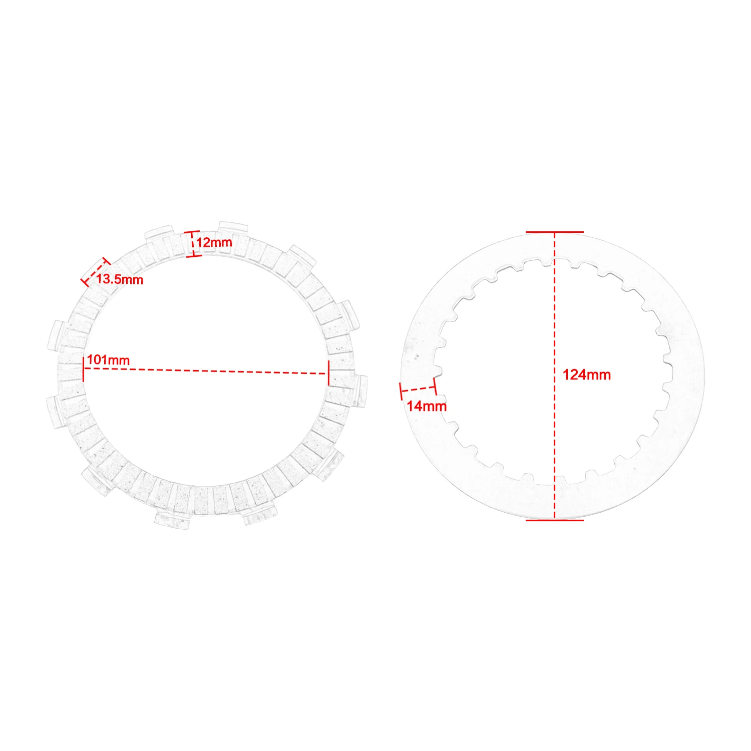 For Honda CR125R CR 125R 1986 1987 1988 1989 1990 1991-1999 22201-KS6-700 22321-KA3-710 Motorcycle Clutch Friction Disc Plate