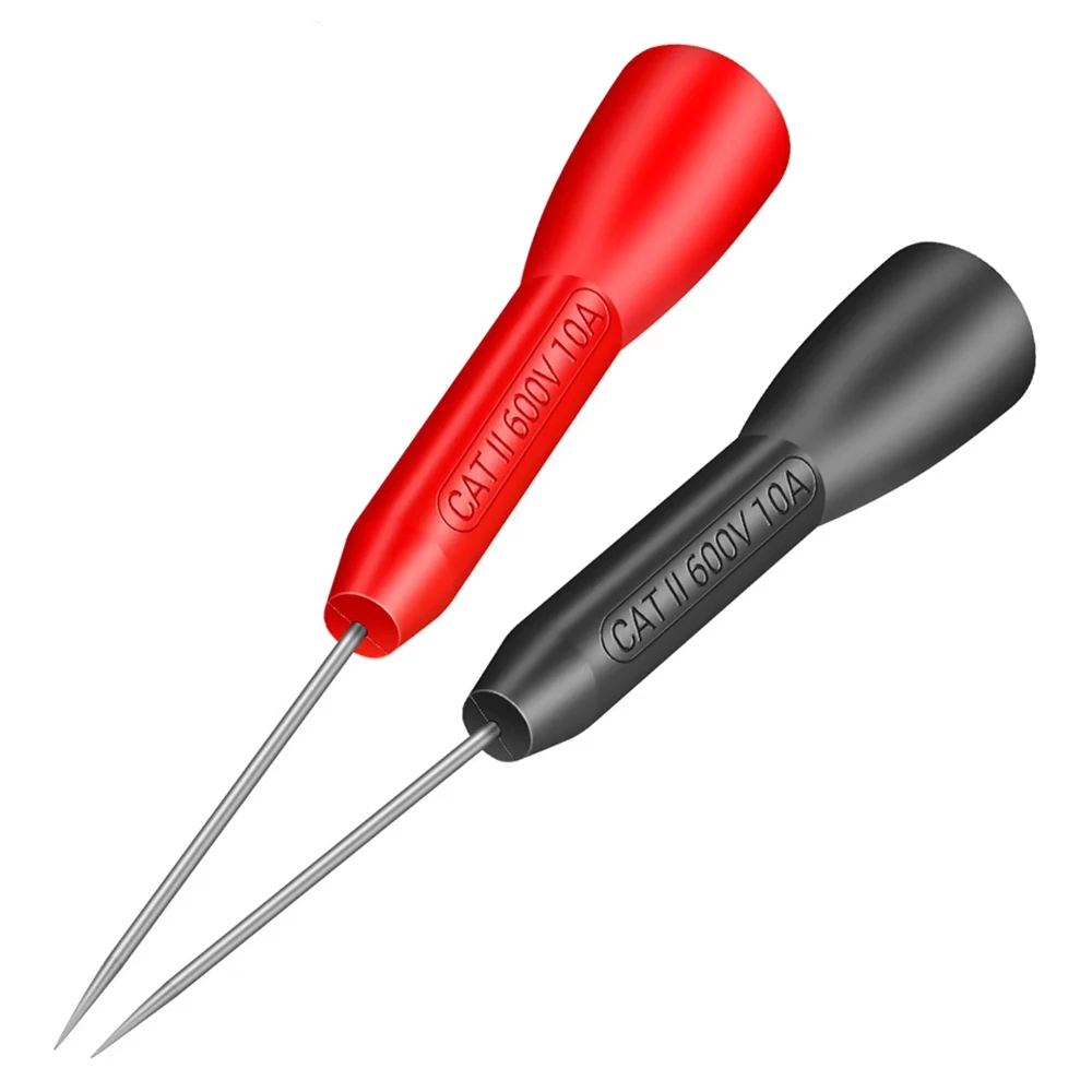 2 Stück Isolationsdurchdringende Multimeter-Testspitzen, Verlängerungs-Rückspitzen, Nadelstifte, 10A 600V, Multimeter-Testwerkzeug, Verlängerungsprüfspitzen – Detail 5