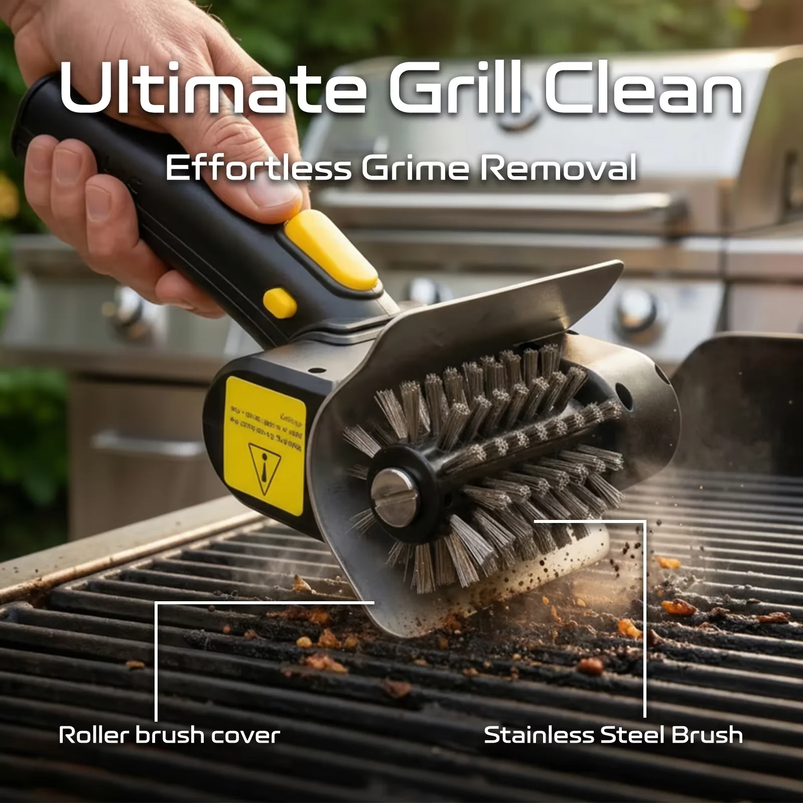 Escova Elétrica para Churrasco, Ferramenta de Limpeza de Grelhas, Escova Multifuncional com Bateria de Lítio, Escova de Limpeza para Churrasco com Bateria de 2000mAh