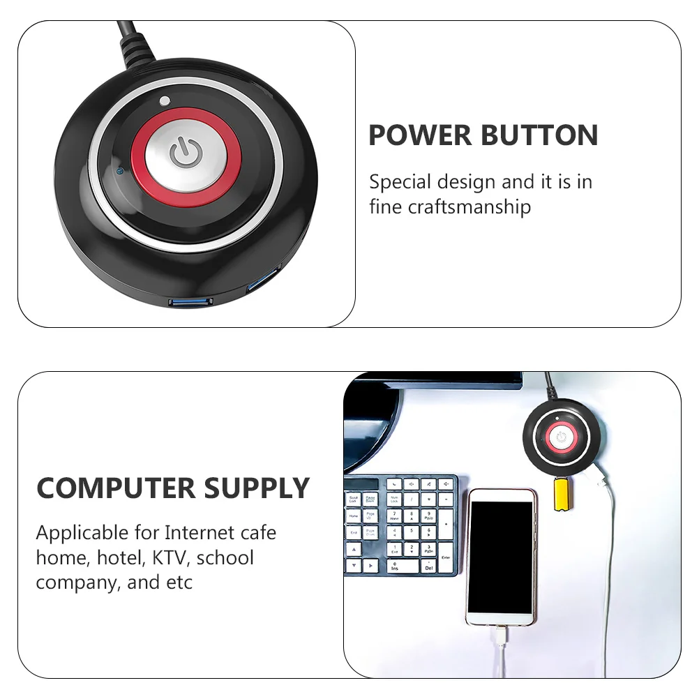 

Replacement Desktop Computer Reset Button USB Audio Switch High Durability ABS Material Easy Install for Home Office Cafe