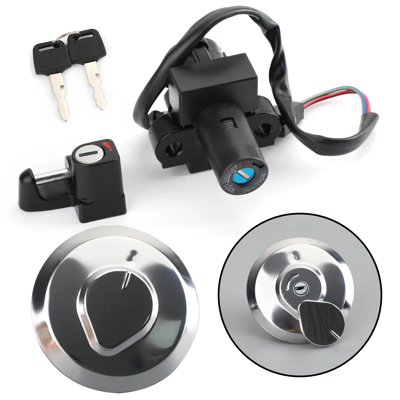 Topteng Ignition Switch Fuel Cap Seat Lock Keys Set For Honda XR125L 03-08 CLR125 1998