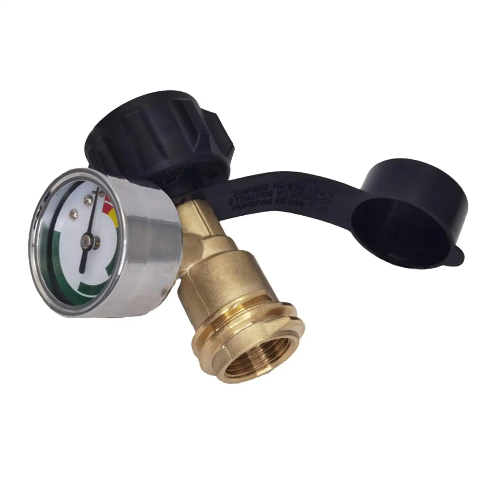 Brass Propane Tank Adapter Pressure Meter Gauge Grill BBQ RV Gas Tank Valve