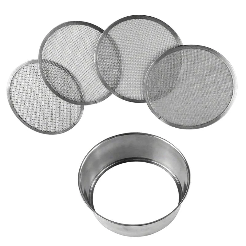 

Garden Potting Sieves Stainless Steel Riddle Sieve Set 8Inch Diameter 4 Mesh Sizes for Efficient Soil Straining