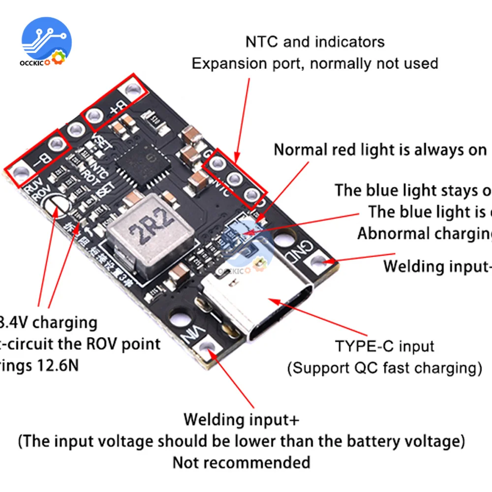 High-power Lithium Battery Pack Charging Board 3S BMS Boost Quick Charge QC 3.7V Polymer UAV Charging Module