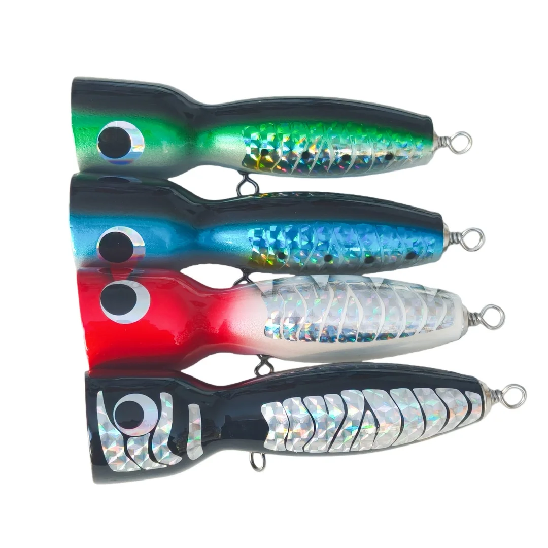 

Swolfy 4 шт. деревянная поппер Topwater 16 см 80 г GT приманка для поверхности глубоководная лодка рыболовная приманка