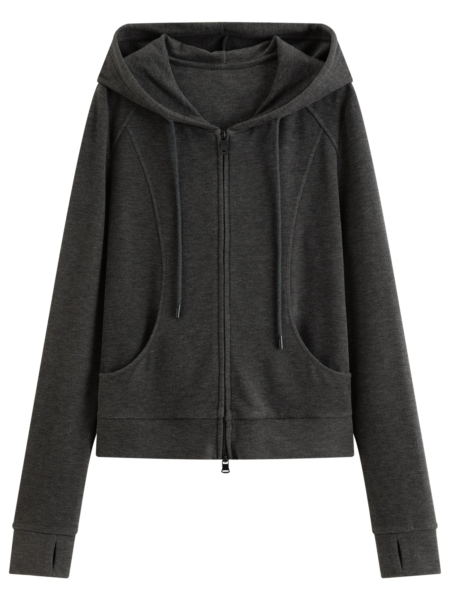FSLE 2026 New Women's Light Sport Style Casual Hooded Knit Cardigan Jacket Two Piece Set with Draped Long Pants Trendy Outfit view 5