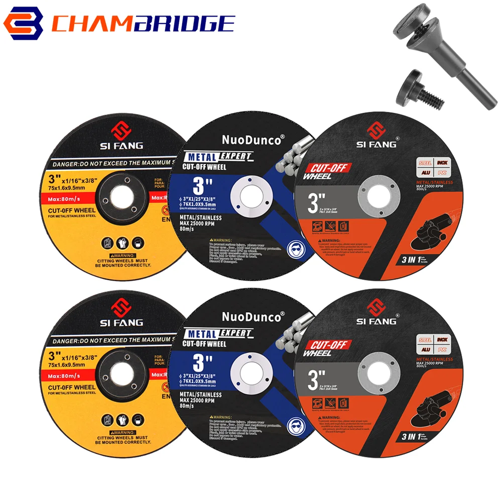 

3 Inch Cut Off Wheels Set Mini Circular Resin Saw Blade Resin Cut Off Wheel And Mounting Mandrel for Electric Angle Grinder
