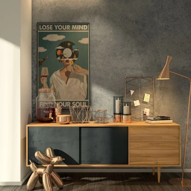 Lose Your Mind Find Your Soul Print Poster Vintage Posters Music-Inspired Wall Art Retro Poster Prints Living Room Bedroom Decor