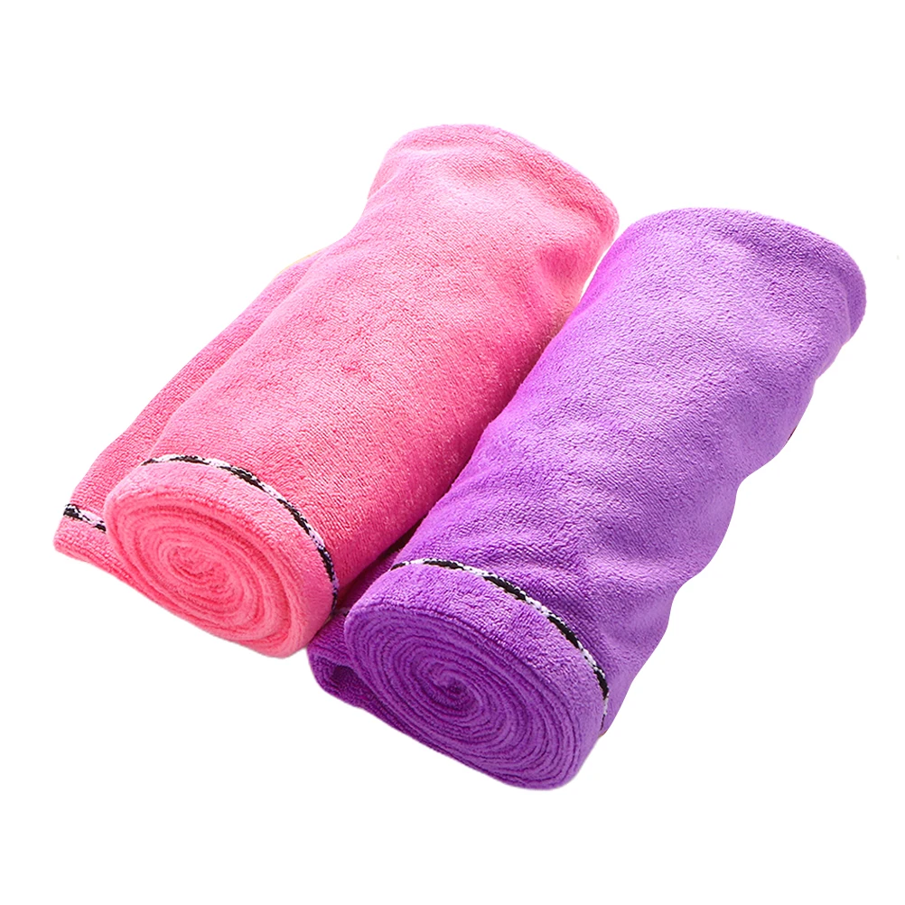 

2pcs Microfiber Hair Drying Caps Water Absorption Turban Dry Hair Hat Quick Drying Lint Free For Home Gym Travel (Rosy+Deep