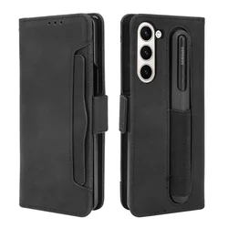 ZFold6 5G 2024 Luxury Case Pen Slot Wallet Portable Card Leather Etui for Samsung Galaxy Z Fold 6 Case Phone Z Fold6 5 4 3 Funda