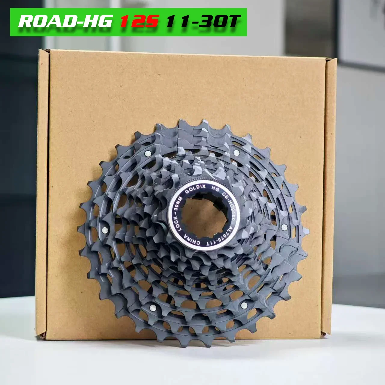 GOLDIX Ultraleichte CNC Schwarz Rennrad Kassette k7 11/12 Geschwindigkeit 32T 34T 36T 11V 12V HG Freilauf Hohl Fahrrad Kette Rad