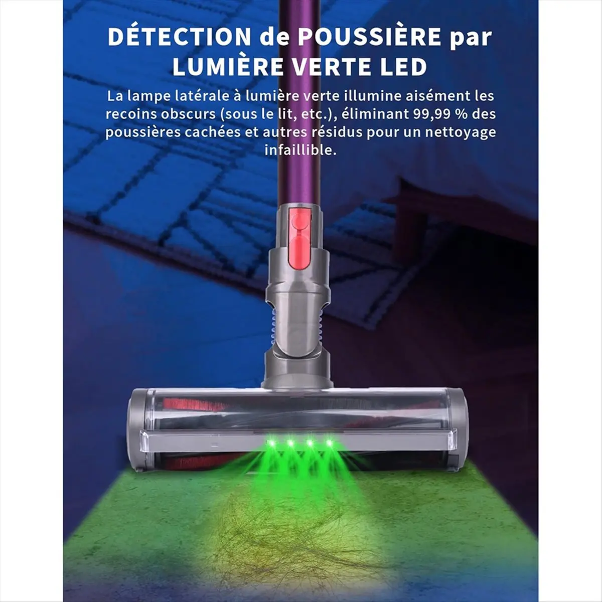 

Brush Head for Dyson Vacuum Cleaner V7, V8, V10, V11, V15, Replacement Part Floor Brush with LED Green Light