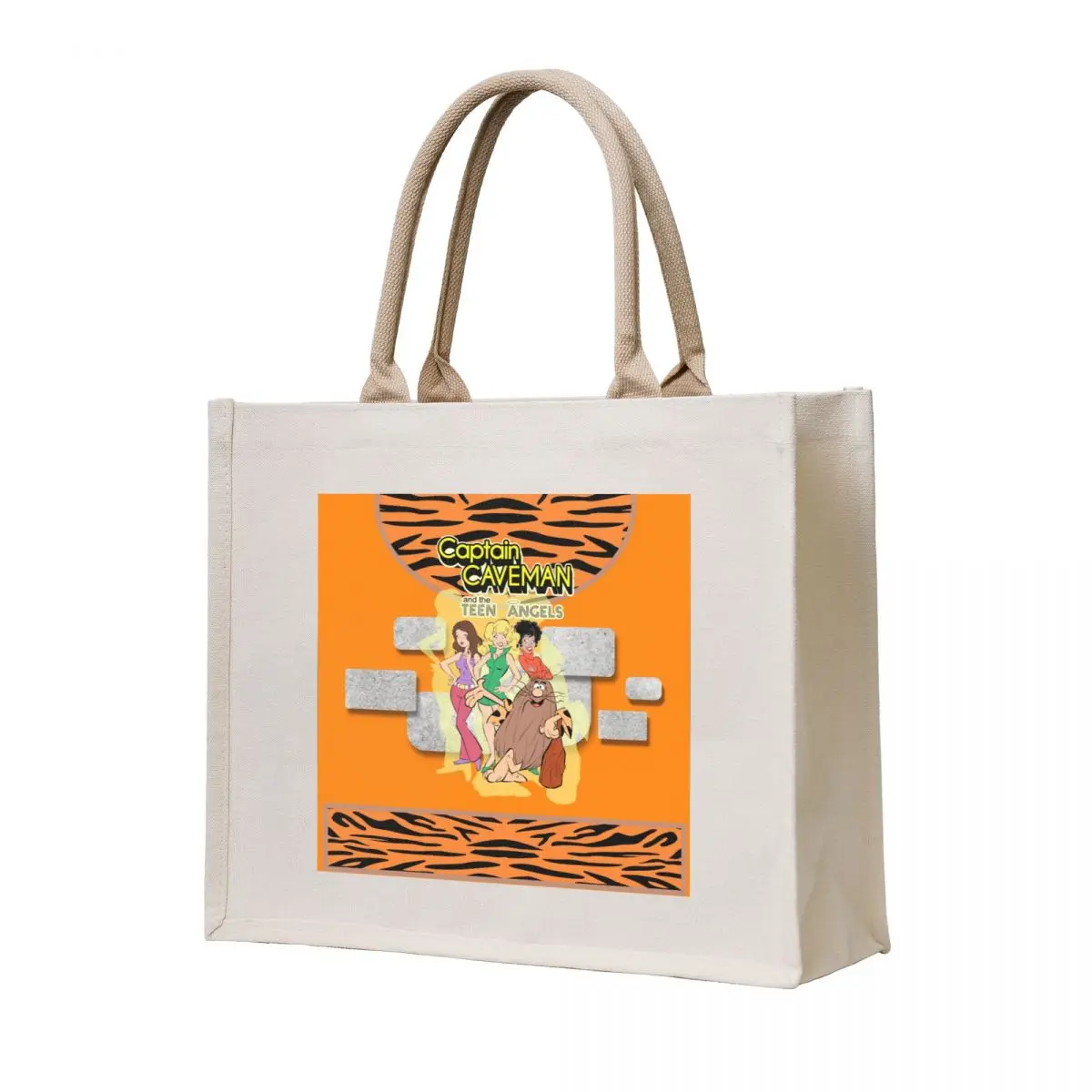 CAPTAIN CAVEMAN TEENAGE ANGELS - STONE AGE CARTOON Tote Bag custom bags shopper bag women canvas women bag Canvas stote
