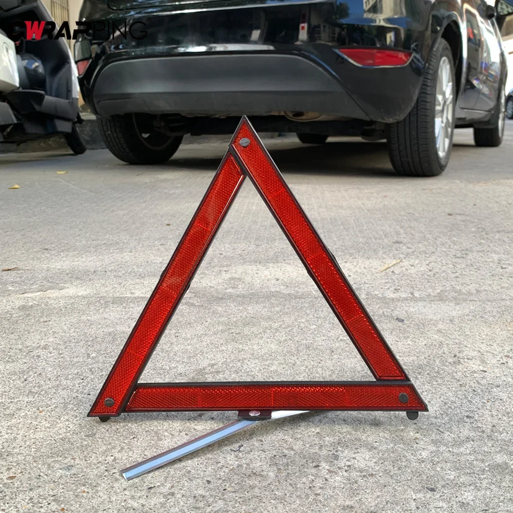 Car Night Safety Warning Tripod Luminous Reflective Foldable Sign Emergency Fault Protection Auto Truck Safety Accessories