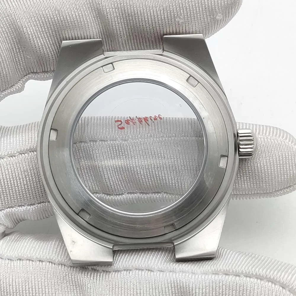 Nuevo 2025 NH35 40MM cristal de zafiro bisel estriado cajas de reloj piezas compatibles con movimiento NH35/NH36 parte trasera transparente