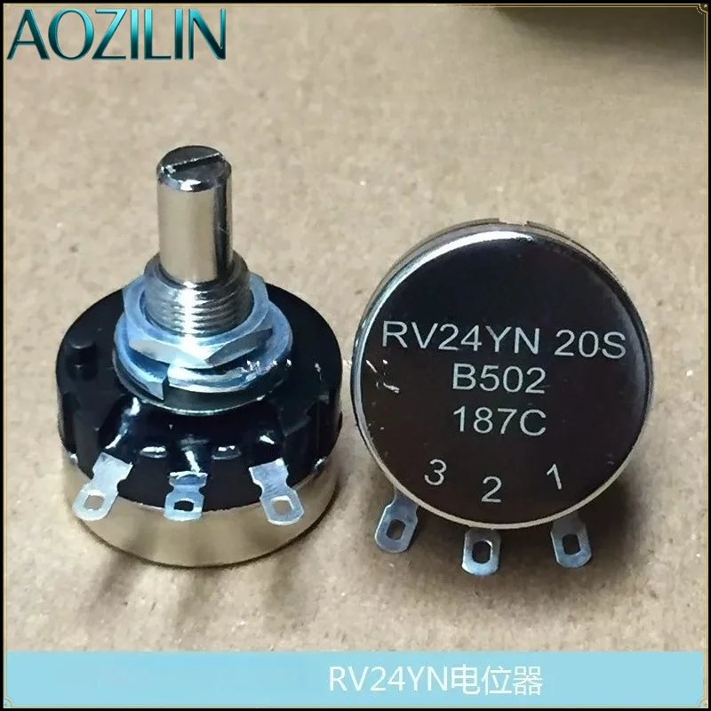 AOZILIN Single Turn Carbon Film Rotary Potentiometer RV24YN20S B102 B202 B502 B103 B203 Adjustable Resistor