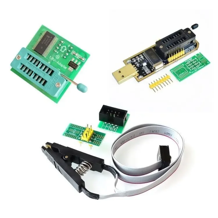 CH341 Series EEPROM Flash BIOS USB SOP8 Test Clip For EEPROM programming+2 adapters 1.8V adapter for Iphone or motherboard