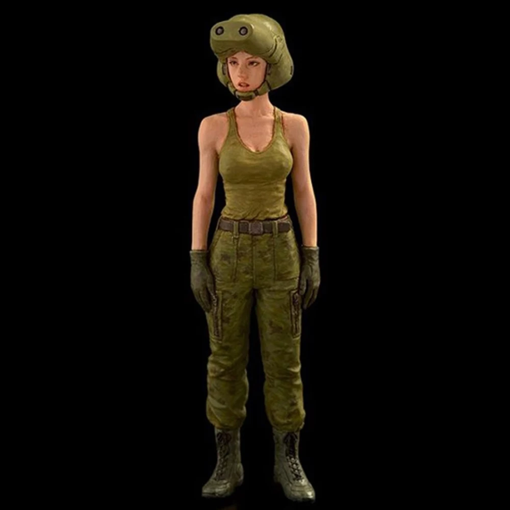1/35 piloto feminino do exército mercenário, soldado de figura modelo de resina, kit desmontado e sem pintura
