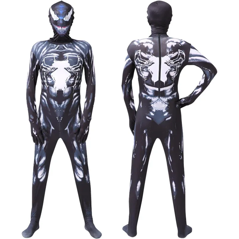 

Kids Adults Halloween Costumes Jumpsuit Bodysuit with Head Covering Anti-hero Alien Creature Eddie Brock The Last Dance