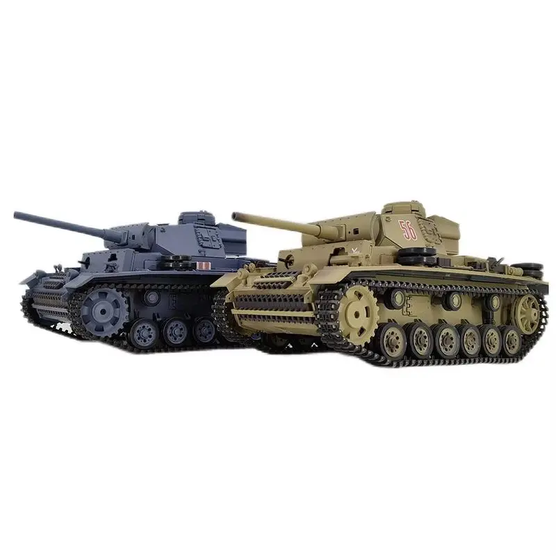 Kubing Ke Henglong 3848 Simulação Alemão Iii L-Tipo Tanque de Batalha Infravermelho 2.4g Escala Completa Controle Remoto Modelo de Tanque Militar Brinquedo