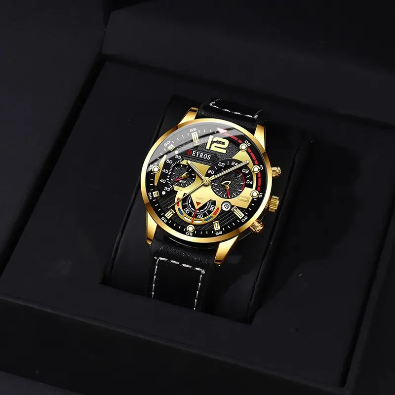 ساعة يد رجالية ديروس ، كوارتز ، تقويم ، عمل ، كاجوال ، هدايا