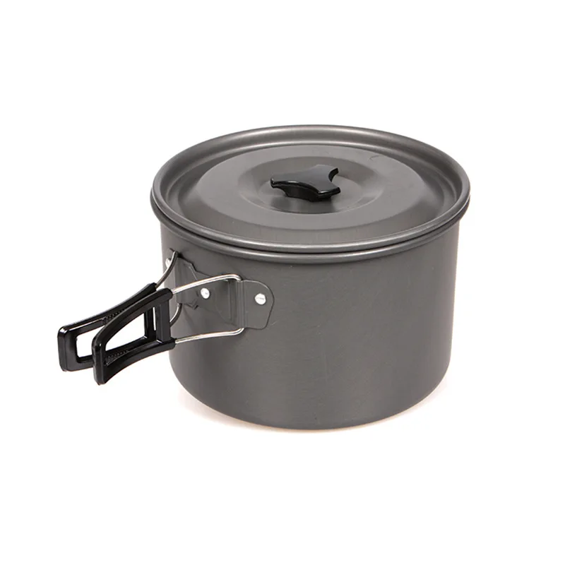 2L Outdoor Camping Cooking Pan Big Capacity Saucepan Portable Thermal Nonstick Pot Aluminum Alloy Cooker Picnic Hike Accessories