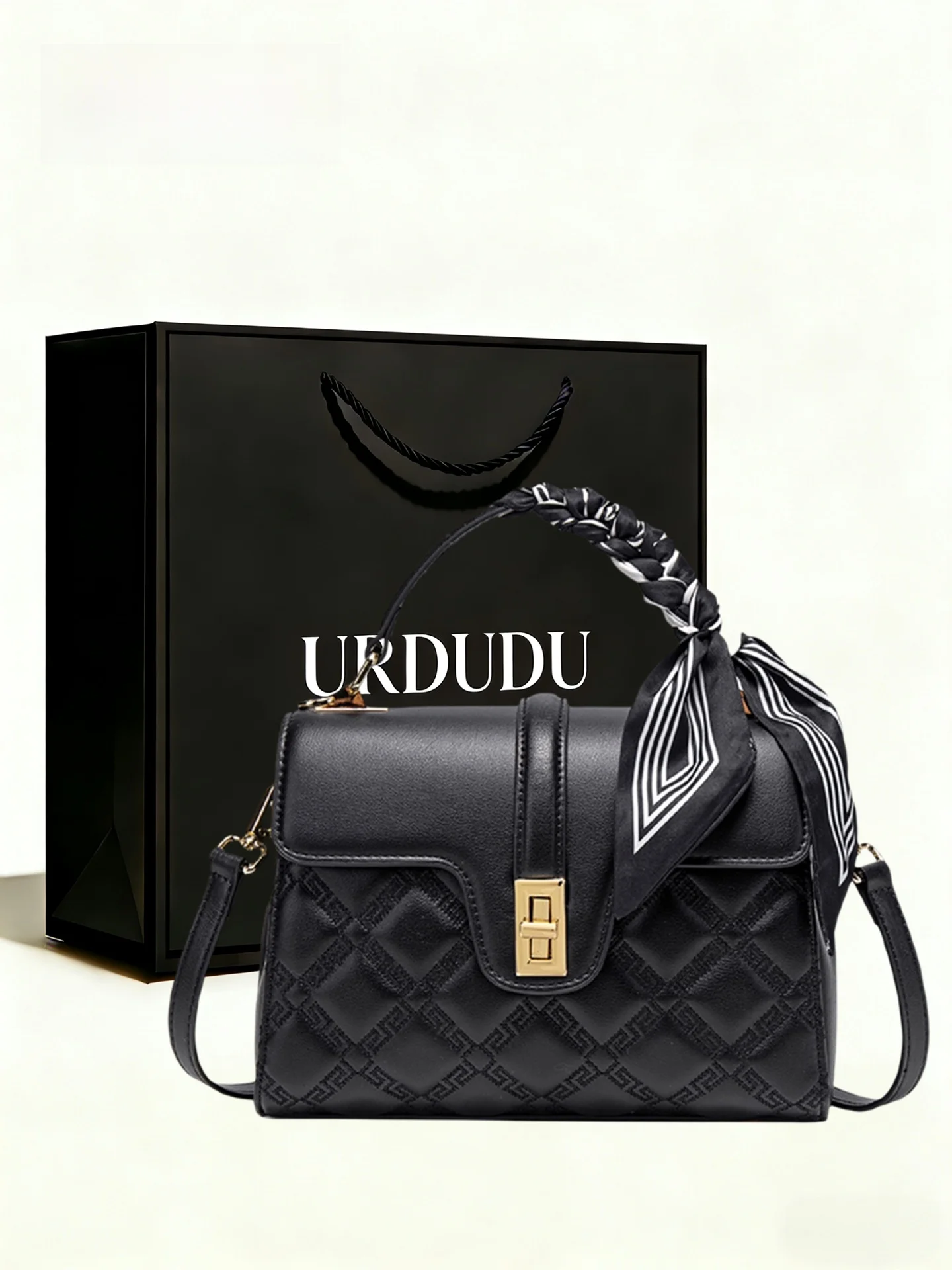 

URDUDU Women's Faion Diamond Pattern Leather Handbag Soft oulder Crossbody Bag Commuter Sle Handbag Ladies Purse