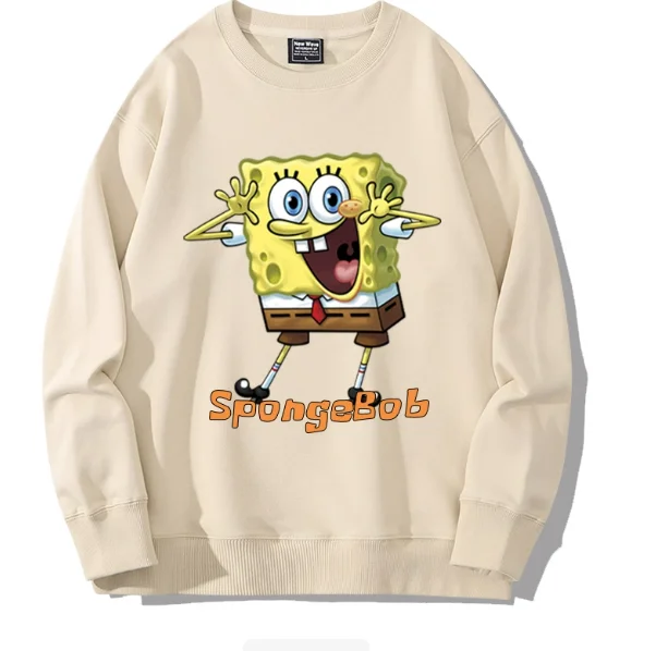 2025 New SpongeBob SquarePants Big Star Crab Boss Octopus Brother Printed Couple Autumn/Winter Versatile Cute Clothes