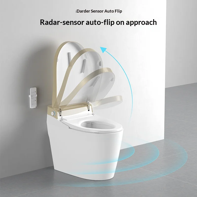 Luxury Gold Smart Toilet With Heated Seat, Auto Flush & Bidet,S-trap Floor Mounted,Modern Design,Factory Price view 4