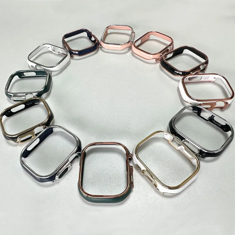 Xuandiao hollowed out dual color protective case for Apple Watch S10 46mm 42mm 45mm 44mm 38mm PC material case for Iwatch S9 S8