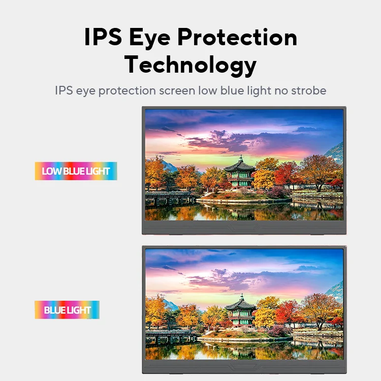 ZSUS 15.6-Inch Portable Monitor 1080P HDR 16:9 Low Blue Light For XBox PS4 / 5 Switch Cell Phone PC Loptop Extension image 4