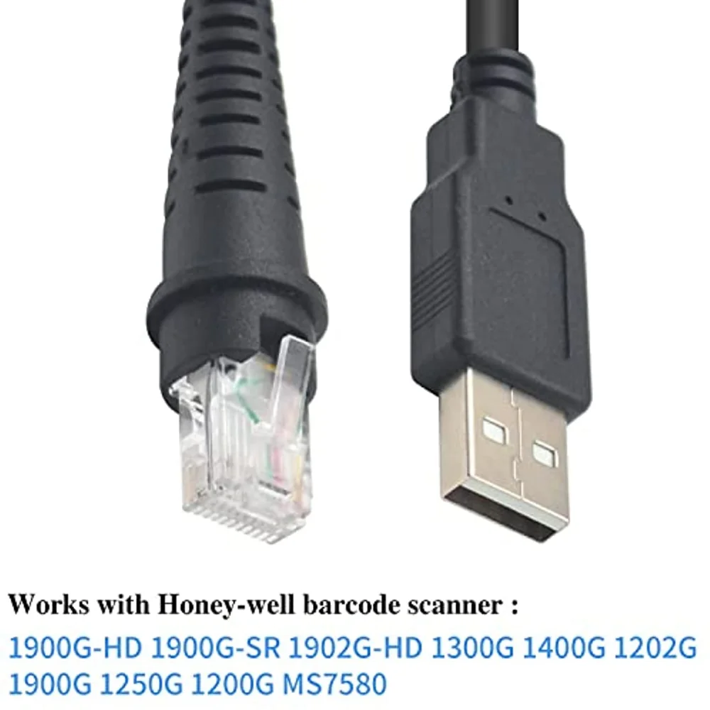 2m/6.5ft Barcode Scanner USB Cable Compatible with Honeywell 1900G-HD 1900G-SR 1902G-HD 1300G 1400G 1202G 1900G 1250G 1200G