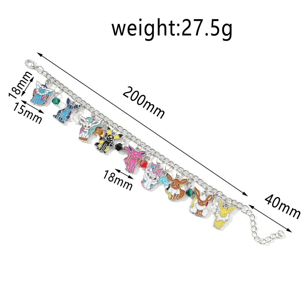 Anime Pokemones Bracelet Cosplay Cute Cartoon Figure Pikachus Rhinestones Pendant Bangle for Fans Jewelry Accessories