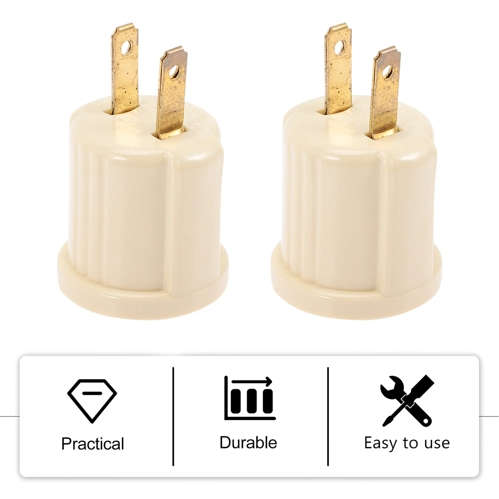 2pcs E26 Light Socket To Us Plug Adapter Compact Lamp Holder For Workshop Garage Construction Lighting Use Light Socket Outlet