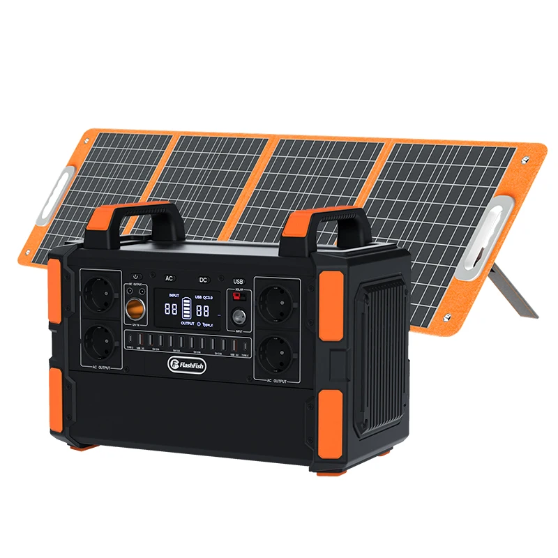 220V 500W 1000W 1200W Charging Powerbank 1000 Watt Power Solar Generator with Panel